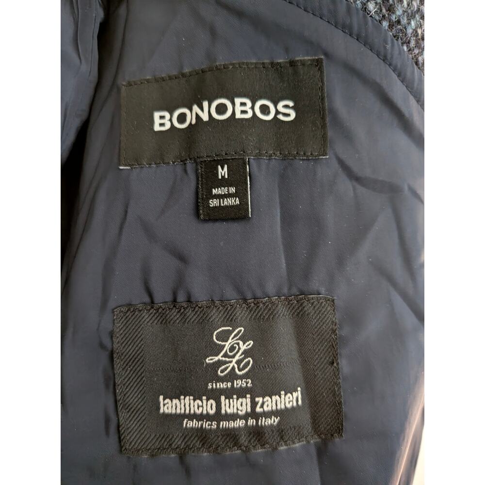 Bonobos Men's Italian Wool Raglan Trench Coat Herringbone Medium Blue Size M EUC - Picture 8 of 10